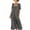 Gray, variant on Ruimatai Women's Square Neck Gathered Short Sleeve Half-Button Loose Fit Casual Maxi Dresses with Pockets for Women Beach & Vacation Wear