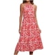 thumbnail image 1 of Vestido de Verano para las Mujeres Impresión Sexy Cremallera Atrás Hueco sin Mangas, Vestido de Cuello Redondo para la Playa, 1 of 6