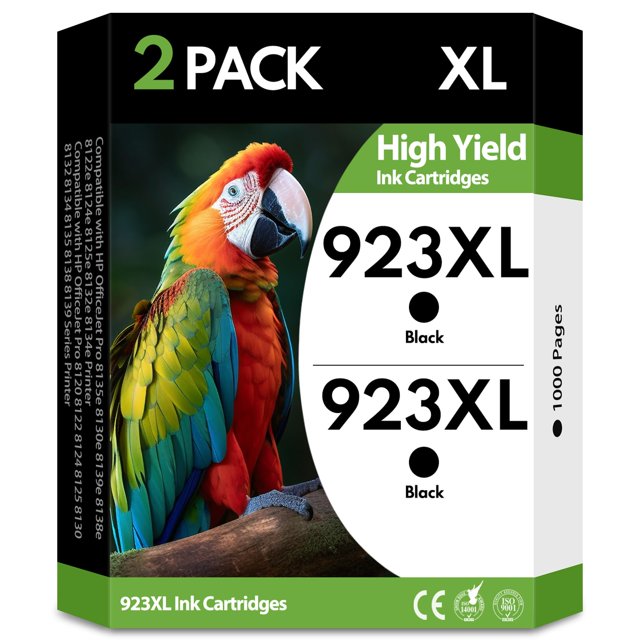 Cartuchos de tinta DIOUSAINK 923XL negro, paquete de 2, alto rendimiento