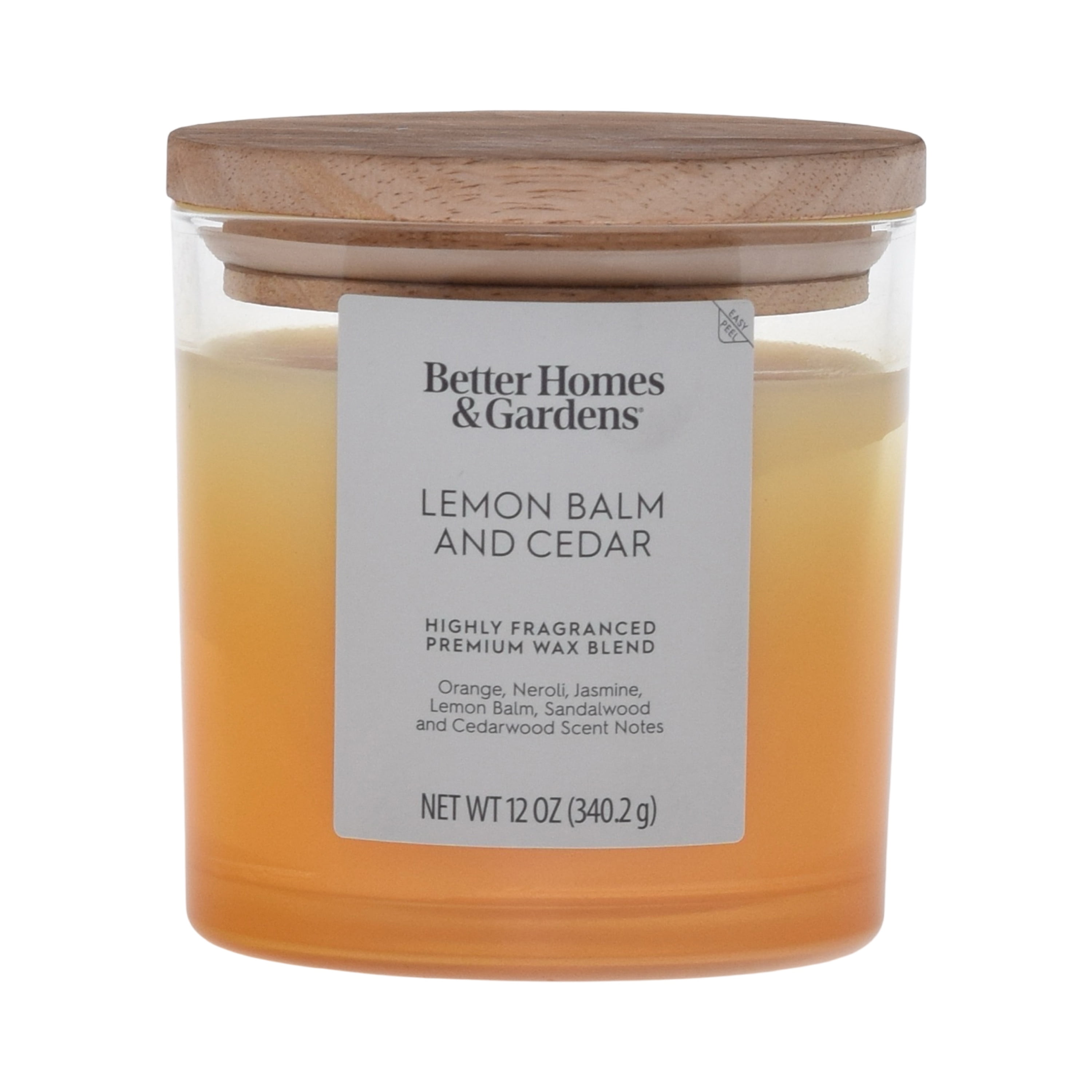 (4 pack) Better Homes and Gardens Lemon Balm and Cedar Scented 2-Wick Ombre Jar Candle 12oz.