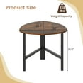 thumbnail image 3 of Gymax 2PCS Triangle Coffee Table w/Metal Legs Industrial Center Table for Living Room Rustic Brown, 3 of 10