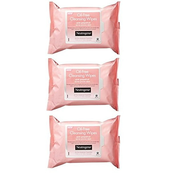 Neutrogena Oil-Free Cleansing Wipes Pink Grapefruit, 25 ...
