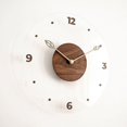 thumbnail image 1 of Reloj de pared de madera maciza creativo Simple nórdico, reloj de pared de salón para el hogar de cristal acrílico, reloj decorativo de 10 pulgadas, 1 of 5