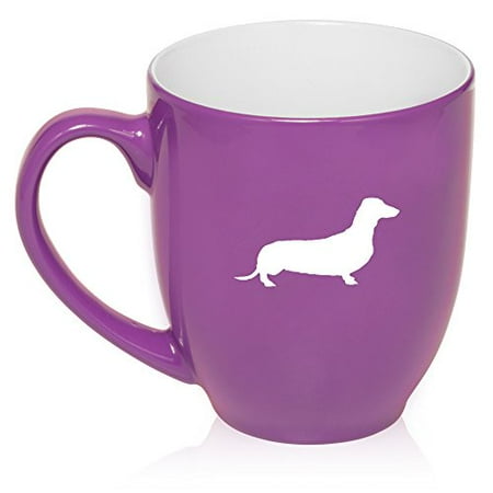 

16 oz Purple Large Bistro Mug Ceramic Coffee Tea Glass Cup Dachshund