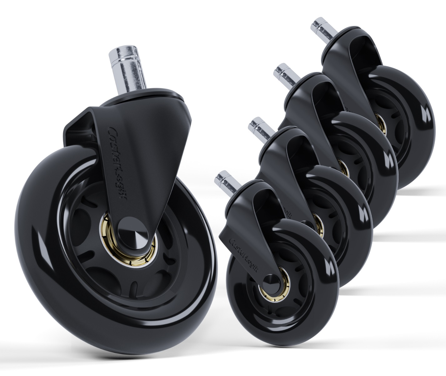 Universal Office Chair Caster Wheels Set Of 5 Heavy Duty Safe For All Floors Including Hardwood 3 Rubber Replacement For Desk Floor Mats Casters Furniture Urbytuscom