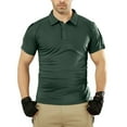 thumbnail image 2 of Mens Quick Dry Tactical Shirts Turndown Collar Short Sleeve Tops Stretch Comfy Summer Outdoor Fishing Shirts, 2 of 6
