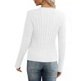thumbnail image 6 of Zedker Women's Winter Crewneck Sweaters Knit Pullover Casual Long Sleeve Oversized Tops, Plus Size White L, 6 of 7