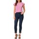 thumbnail image 2 of BLUSA DE TRABAJO DE MANGA CORTA CON ESCOTE EN V PARA MUJERES INSPIRE CHIC EN ROSA PÁLIDO, 2 of 5