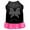 Black W/Bright Pink, variant on Pet Dog Cat Dress Rhinestone, "Bow"
