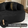 thumbnail image 2 of Wiilayok 114.2"Modern Chenille Sofa,Curved Sofa with Deep Seat,Cloud Compression Sofa Couch for Living Room,No Assembly,Black, 2 of 10