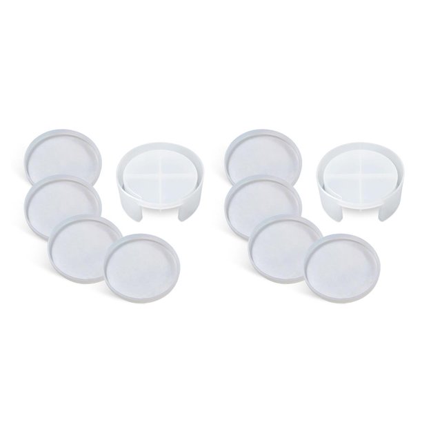 Ounissouiy Molde para posavasos de copa de vino, molde de fundición de silicona antiadherente, herramienta para hacer manualidades DIY, Okrągły zestaw 2Conjunto