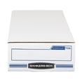 Bankers Box Stor/File Storage Box, Check, Flip-Top Lid, White/Blue, 12 ...