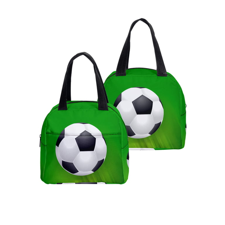 Soccer Print Soft Insulated Kids Personalized Thermal Lunch Box + Reviews