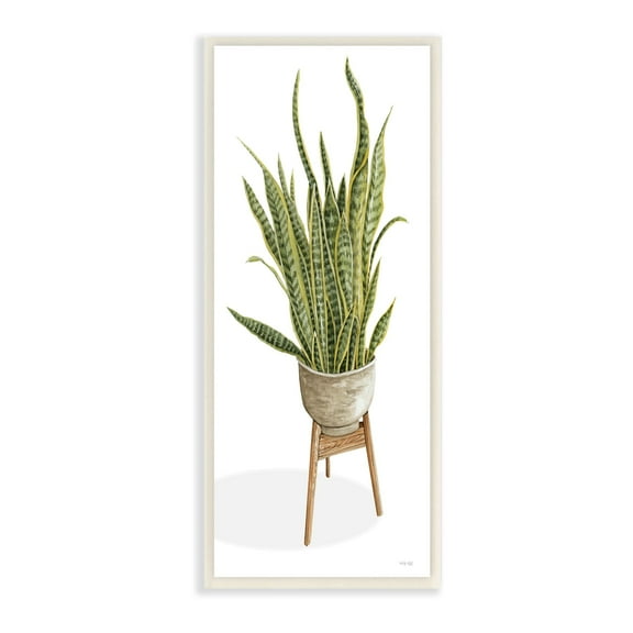Stupell Industries Casual Aloe Plant Towering Green Leaves Planter Painting Unframed Art Print Wall Art, Design by Cindy Jacobs