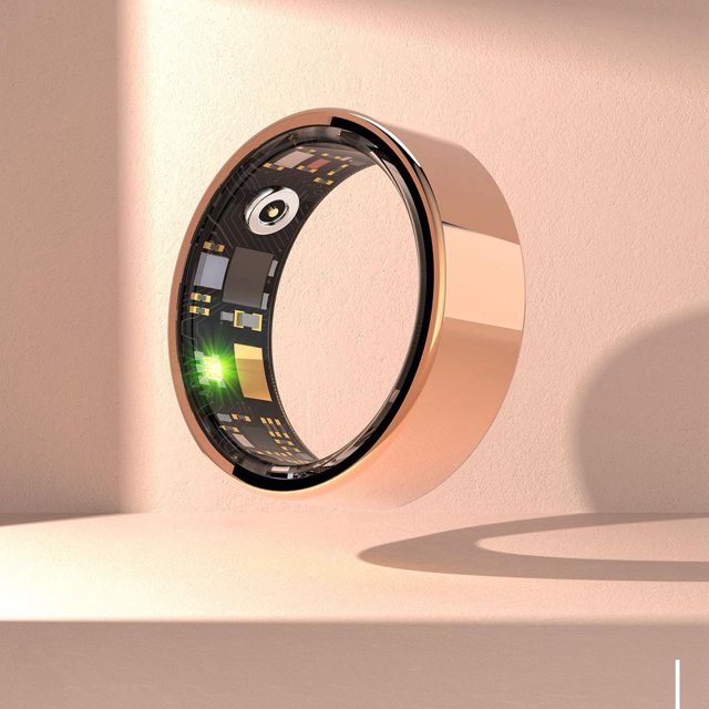 Bague Traqueur de Mise en Forme, Boîtier de Charge Étanche IP68 Modes Sportifs Multiples Connectivité de Bague Intelligente en Acier Inoxydable pour la Course 7 Diamètre Intérieur.: 17,3 mm / 0,7 Po,
