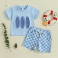 thumbnail image 2 of Baby Boy Summer Clothes 6-9 Months Toddler Baby Boy Clothes Summer Outfits Sleeveless Waffle-Knit Tank Tops T-Shirt+Casual Shorts 2Pcs Clothing Set 1-5T, 2 of 7