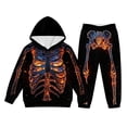 thumbnail image 4 of QTSHPN Kids Halloween Skeleton Hoodie Cozy Trick or Adventures Halloween Party Wear Sweatshirt Boys, 4 of 5