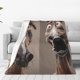 thumbnail image 1 of Fotbe Funny Horse Faces Expressions Manta de Franela Acolchonada con Estampado, Súper Suave y Esponjosa, Extra Grande para Sofá, Cama, Uso Todo el Año-40"x30", 1 of 7
