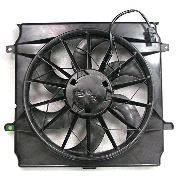 Dual Radiator and Condenser Fan Assembly - Pacific Best Inc. Fit/For CH3115143 04-04 Jeep Liberty 3.7L, 05-05 Liberty 2.4L - With 3-Pin Connector