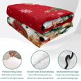 thumbnail image 4 of Quilts Twin Size Bedding Set, Red Christmas Lightweight Quilted Comforter, Snowman Elk Xmas Tree Snowflake Soft Reversible Bedspread Coverlet with Pillow Covers for All Season, 68" x 86", 4 of 9