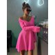 thumbnail image 1 of DSMTRC-Mini Vestido de punto para mujer, ropa de calle de manga larga con hombros descubiertos, rosa roja, prendas de punto para fiesta, 1 of 5
