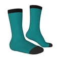 thumbnail image 2 of Goofa Teal Printed Men's Crew Socks, Soft Durable Breathable Moisture-Wicking with Odor Control Cotton socks, 2 of 9