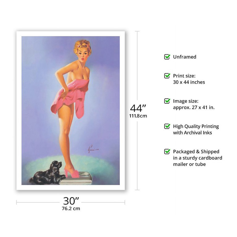 A Surprising Figure - Vintage Pin Up Girl Print by Edward Runci c