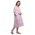 thumbnail image 2 of Moomaya Robe de Nuit en Coton à Manches Longues à Encolure Carrée Imprimée pour Femmes, 2 of 6