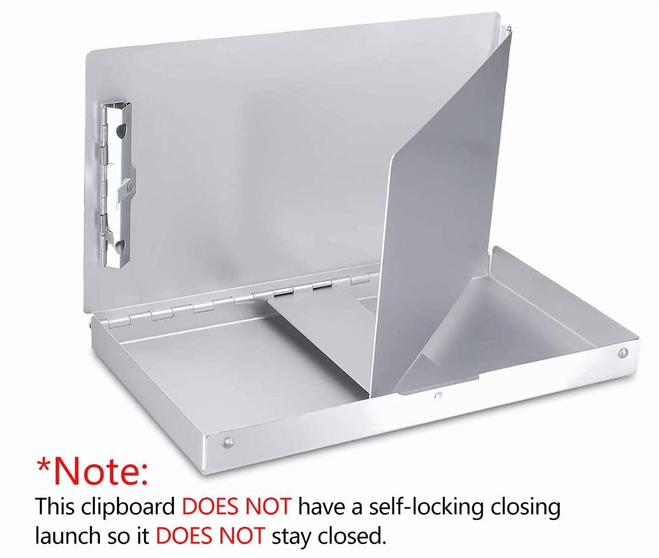 Small Aluminum Clipboard With Storage (memo Size)  6 X 10.2 Inches Recycled Metal Snapak Form Holder Binder Inside Serrated Clip Posse Box For Truck Driver Fits Half Letter Size Paper