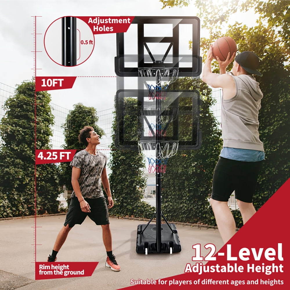 Yardi Yarda Adjustable Portable Basketball Hoop Stand with Shatterproof Backboard Wheels, Kids Adjustable Basketball Hoop
