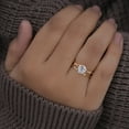 thumbnail image 4 of 14K Yellow Gold Finish Silver Round Cut Diamond Wedding Bridal Ring Set, 4 of 6