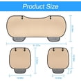 thumbnail image 2 of 3PCS Set Car Seat Cushion for Front and Back Seat, 3D Soft Linen Breathable Auto Seat Cover, Comfort Non-Slip Rubber Bottom, Car Accessories (grey/3PCS), 2 of 5