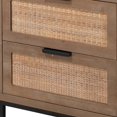 thumbnail image 3 of Side Table with MDF Frame and 2 Rattan Weaving Front Drawers, Brown, 3 of 5