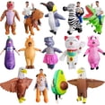 thumbnail image 2 of Assorted Inflatable Costume Set For Adults - Animal, Food & Character Funny Party Outfits,Height 4'11"-6'3",hippopotamus, 2 of 12