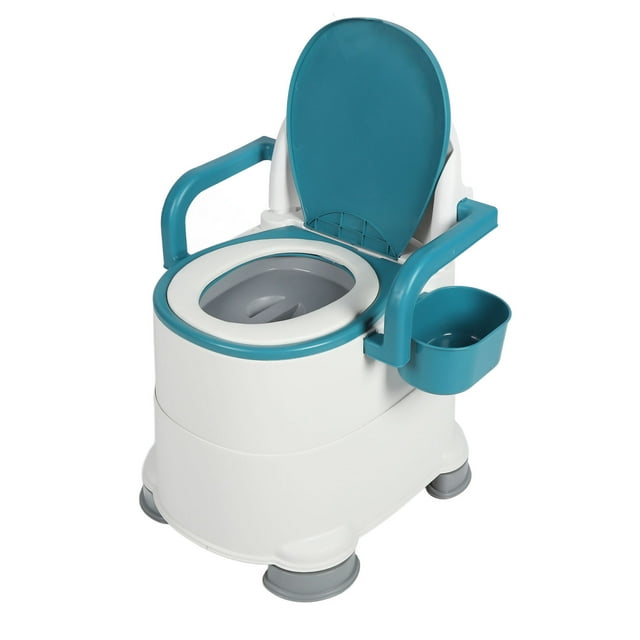 Bedside Commode Chair, Large Capacity Bucket Bedside Toilet Chair Wider Armrests with Cleaning Brush for Seniors