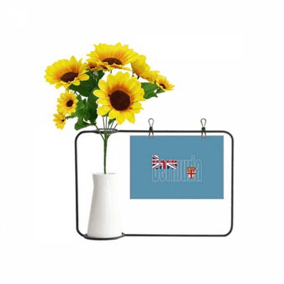 Bermuda Country Flag Name Artificial Sunflower Vases Bottle Blessing Card