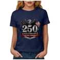 thumbnail image 6 of Womens American Flag Shirt USA Patriotic Round Neck T-Shirt 4th of July Short Sleeve Tee Navy,2XL, 6 of 6