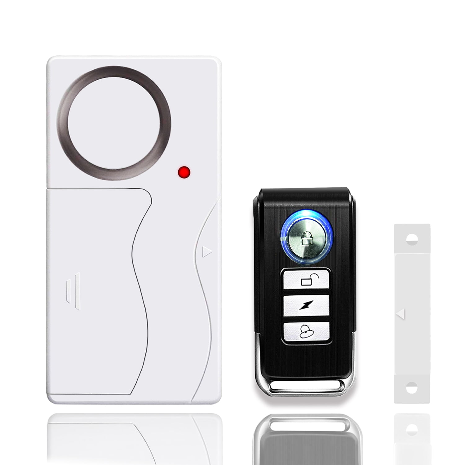 GREENCYCLE 1 Set (1 Remote,1 Alarm) Multi-function Wireless Anti-Theft Remote Control Burglar Alert Door Window Security Alarms Emergency Magnetic Sensor Chime Door Alarm