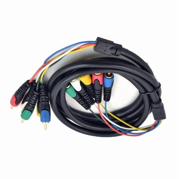 1.8 Meter PVC Cable 5RCA Male to Male Cable with Gold plates Ends Oxidation Resistant for Clear Sound Video Signals