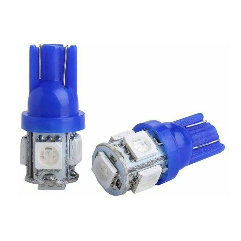 Ampoules LED bleu glacier T10 Wedge 5 SMD 5050, W5W 2825 158 192 168 194, 2  pièces - AliExpress