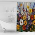 thumbnail image 4 of Small Stall Shower Curtain 36x78 Inch Narrow Half Size Vintage Wildflowers Bath Curtains Bathroom Decor Oil Painted Abstract Botanical Waterproof Fabric Shower Curtain Set with Hooks 36 Inch, 4 of 6