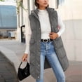 thumbnail image 2 of Lenago Women's Coat Casual Denim Jacket, Long Sleeve Button Down Coat Winter Warm Solid Color Side Pocket Hooded Button zipper long style Jacket Coat, 2 of 7