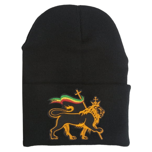 Rasta Lion of Judah Cuffed Beanie