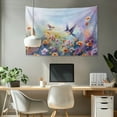 thumbnail image 2 of SEANATIVE Floral Hummingbird Tapestries for Bedroom Small Wall Hanging Tapestry Aesthetic Tapestry Small Tapestry for Office Mini Tapestry Home Decor 36H*24W Inches, 2 of 6