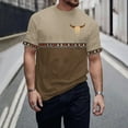 thumbnail image 2 of Iugvhana Mens Tops Western Retro Tee Shirts Short Sleeve Round Neck Casual Slim Ethnic Print Graphic T-shirt Bronze XL, 2 of 5