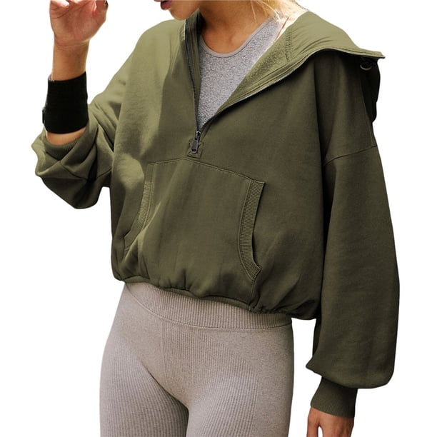 Sudaderas con Capucha para Mujer, Conjuntos de Moda de Otoño, Sudaderas Deportivas, Chaquetas con Cremallera de Invierno Estilo Y2K, Tops Oversize y Ropa Verde M