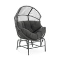 thumbnail image 2 of Ergonomic Outdoor Wicker Glider Chair with Cushion – Durable Dark Gray Rattan for Patio Relaxation & Easy Cleaning, 2 of 9