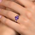 thumbnail image 4 of Gem Stone King 925 Silver and 10K Yellow Gold Purple Amethyst Engagement Ring for Women | 2.10 Cttw | Oval 9X7MM | Gemstone February Birthstone | Size 8, 4 of 6