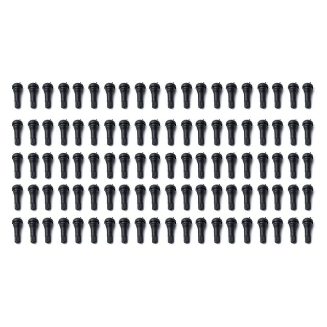 Graflsoa 100PCS Black Rubber TR413 Tire Valve Stems, 5g, 5.3x2x2cm