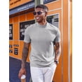 thumbnail image 2 of COOFANDY Mock Turtleneck for Men Short Sleeve Casual Stylish High Neck Fall Tops Stretch Sweater, 2 of 6